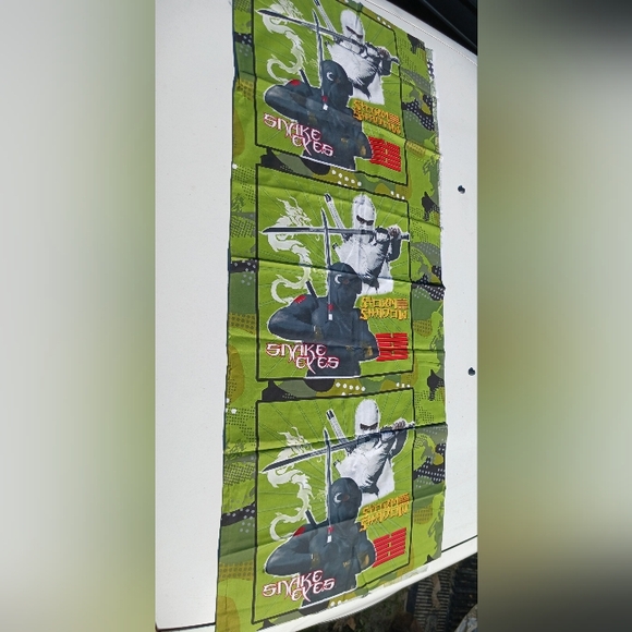 Quilt,Pillow Blocks Orphans & Uncut Sheet /2009 Hasbro GI Joe ,Snake Eyes - Picture 11 of 13